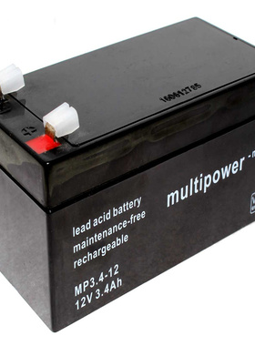 multipower蓄电池 MP3.4-12 12V3.4AH 免维护可充电电池