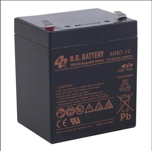 B.B.BATTERY蓄电池 SHR7-12 12V27WPC/15min/1.30VPC/25°c 电池