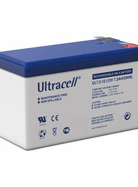 Ultracell蓄电池 UL7.2-12 12V7.2AH/20HR 免维护可充电电池