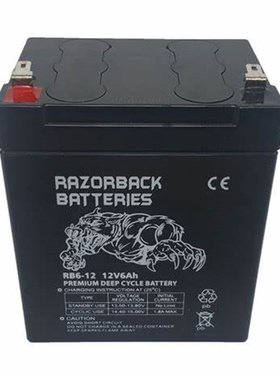 RAZORBACK BATTERIES蓄电池 RB6-12 12V6AH 免维护可充电电池