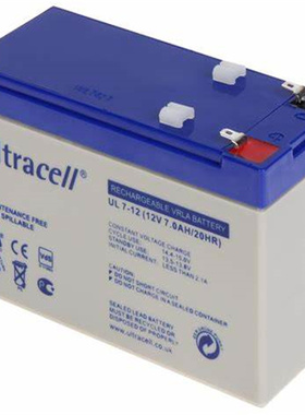 Ultracell蓄电池 UL7-12 12V7.0AH/20HR 免维护可充电电池