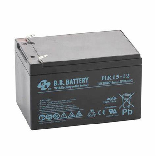 B.B.BATTERY蓄电池 HR15-12 12V,60WPC/15MIN/1.30VPC/25°c 电池