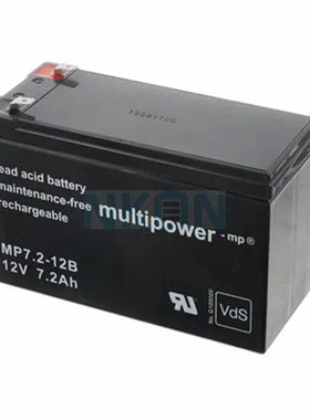 multipower蓄电池 MP7.2-12B 12V7.2AH 免维护可充电电池