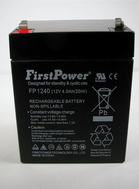 Firstpower蓄电池 FP1240 12V4.0AH/20HR 免维护可充电电池