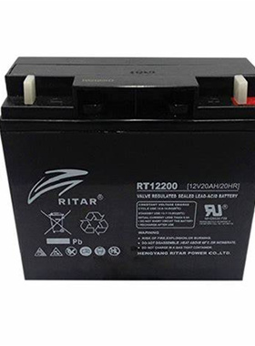 RITAR蓄电池 RT12200 12V-20AH/20HR 免维护铅酸电池
