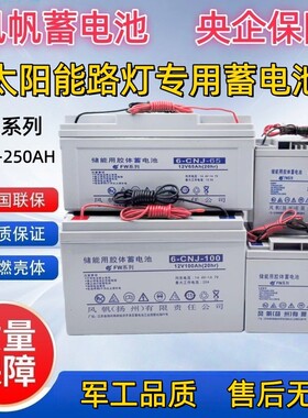 风帆牌太阳能路灯12V24AH 40AH 65AH 80AH100AH监控引线蓄电池