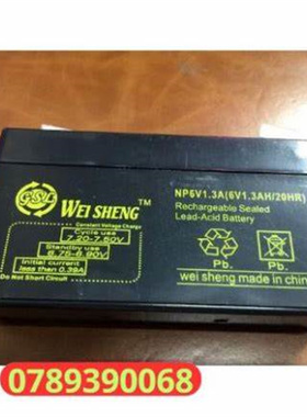 WEISHENG蓄电池NP6V1.3AH/20HR免维护可充电蓄电池