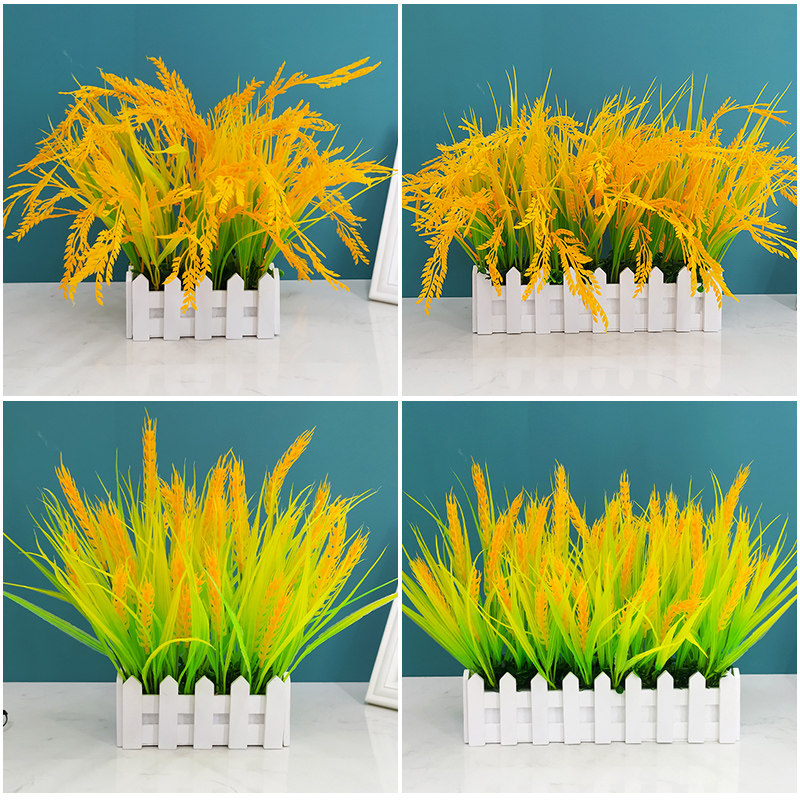 仿真薰衣草栅栏麦子假花稻谷塑料干花拍摄道具户外客厅摆放花装饰