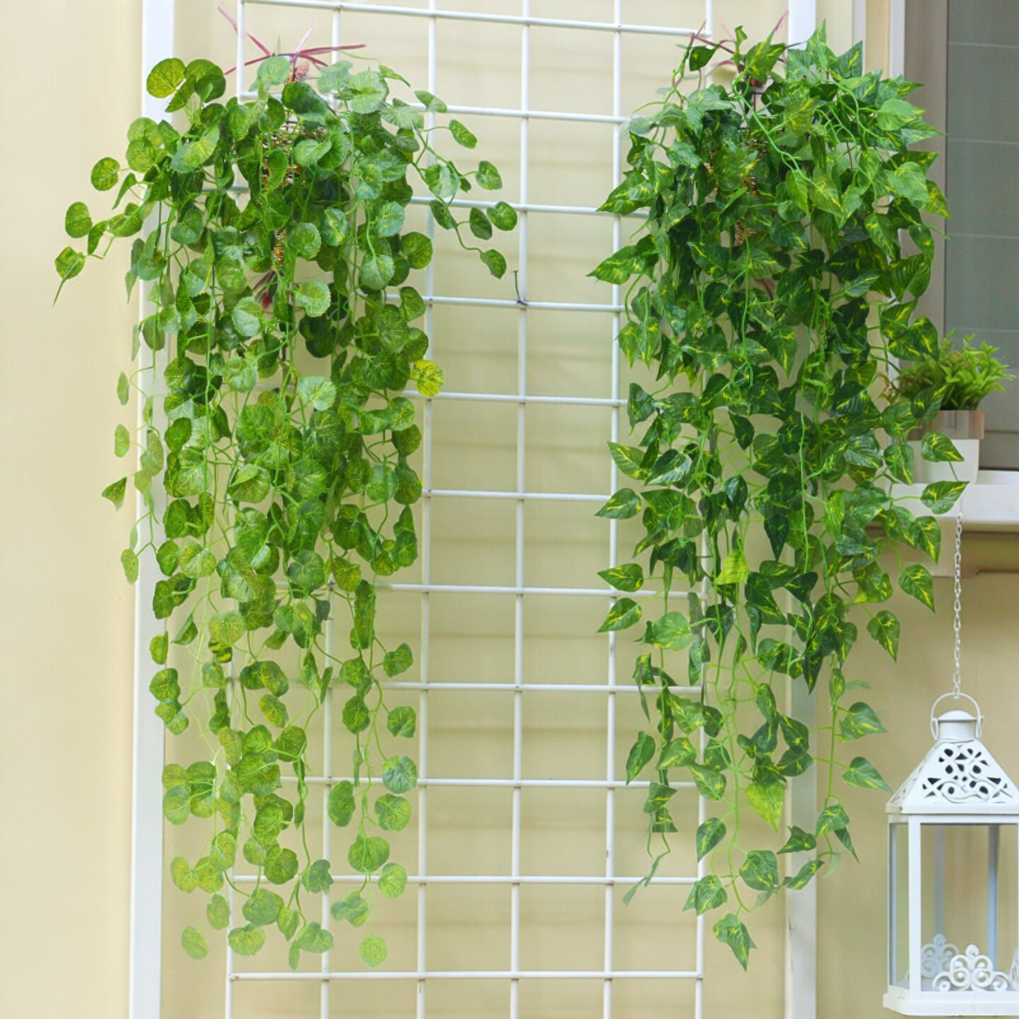 壁挂爬山虎长青仿真植物假花藤条藤蔓装饰绿植墙空调阳台吊篮绿萝