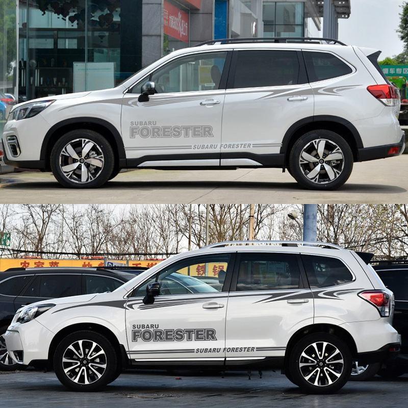 斯巴鲁森林人车贴车身拉花彩条新森林人改装车身贴纸腰线侧裙贴花