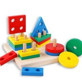 婴儿童绕珠益智玩具蒙氏早教积木锻炼手部精细动作专注力宝宝串珠