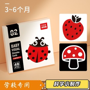 黑白卡片婴儿早教卡新生儿视觉激发卡0 3月宝宝追视彩色闪卡6XZ32