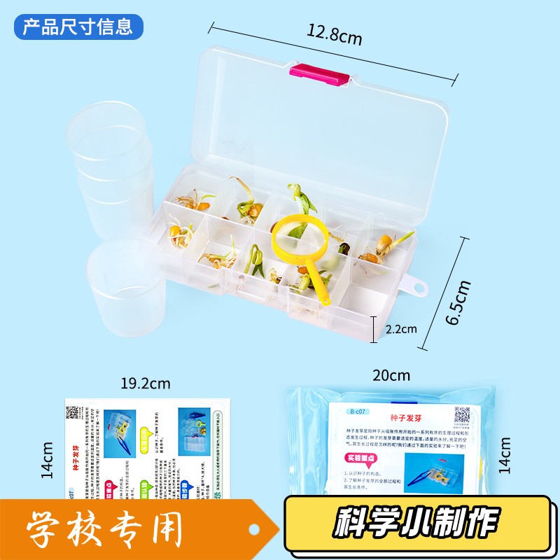 幼儿园科学实验材料包种子发芽小学生趣味STEAM教具器材a77sd36