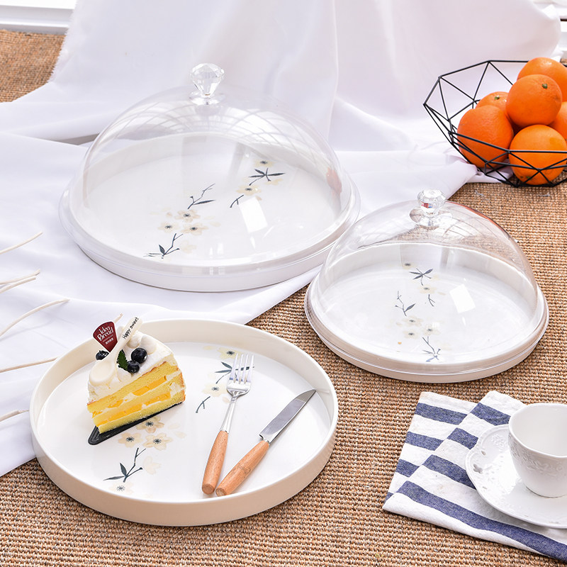 水果试吃盘带盖透明蛋糕罩塑料菜盖子展示盘餐盖品尝盘面包点心盘