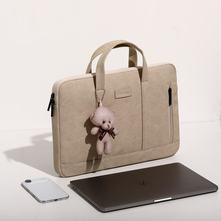 简约ins风大容量防震电脑包女手提适用联想小新air14寸pro13.3苹果16.1可爱拯救者15.6简约戴尔微软surface12