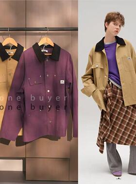 CAYLA 25秋冬 美式复古 灯芯绒翻领拼接工装外套夹克