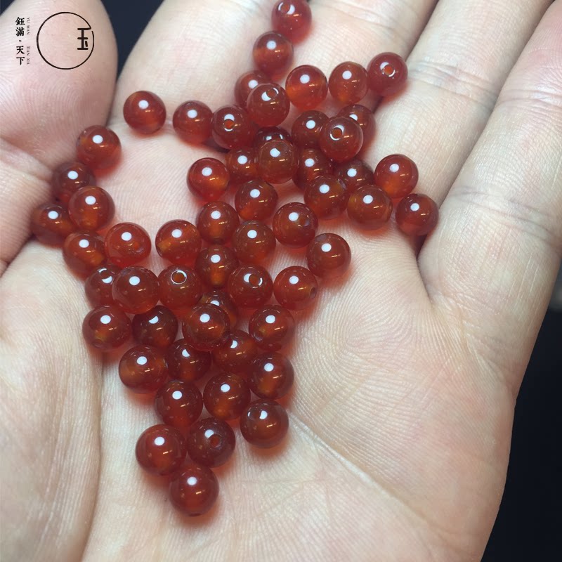 diy红玛瑙玉石水晶半成品散珠