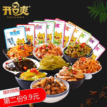 开口爽香辣莴笋金针菇萝卜干下饭菜咸菜湖南特产酱菜泡菜20小袋装
