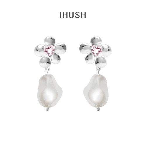 IHUSH珍珠对称耳环女耳饰时尚