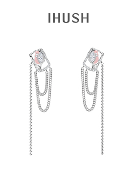ihush/俏物悄语郁金香长链对称耳环女耳饰时尚女友原创情人节礼物