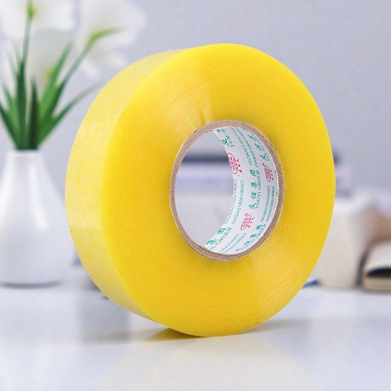 透明胶带大卷快递打包封箱专用胶纸黄色胶布强力高粘度超强纸箱封口粘胶带便宜工厂直销批发包邮透明黄胶带