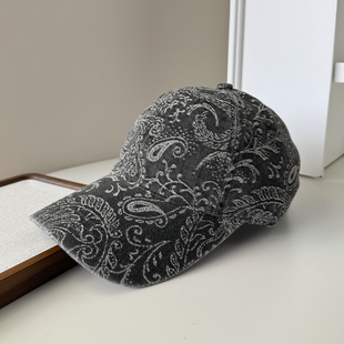 帽子潮 腰果花棒球帽百搭街头软顶鸭舌帽遮脸个性 早秋新款 复古时尚