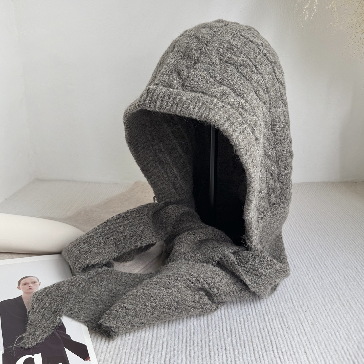 针织护耳帽女秋冬保暖防寒包头帽显脸小围巾一体毛线帽大头围防寒,服饰配件/皮带/帽子/围巾,帽子,淘宝优惠券,粉丝福利购,淘宝优惠卷