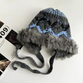 帽子女秋冬季 针织帽显脸小2026新款 保暖防寒护耳帽毛绒渔夫帽