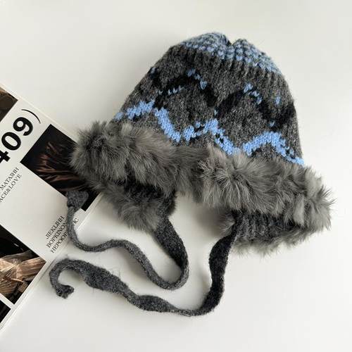 兔毛针织帽小2025新款保暖