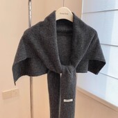 秋冬新款 纯色羊毛针织外搭披肩百搭围巾高品质护颈保暖叠穿坎肩潮