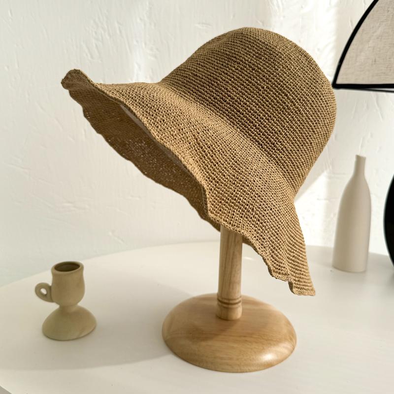 草帽大帽檐简约渔夫帽