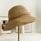 女日系韩版 2025新款 拉菲草夏季 百搭沙滩遮阳帽大帽檐草帽太阳帽潮