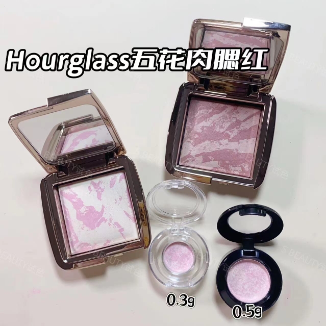 Hourglass五花肉腮红小样试色ethereal glow/Mood/diffused heat