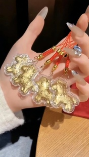 卡通生肖手机链挂件马上有钱手机挂件钥匙扣商务挂饰送女友礼物