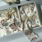 日系甜美可外穿萌趣卡通印花冰丝凉感睡衣长袖 家居服 套装 长裤 夏季