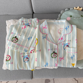 睡衣女可爱卡通印花休闲开衫 新款 家居服可外穿 短袖 长裤 春夏季 薄款