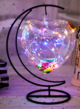 LED灯发光许愿瓶装星星的瓶摆件瓶 创意悬挂星空瓶荧光木塞玻璃瓶