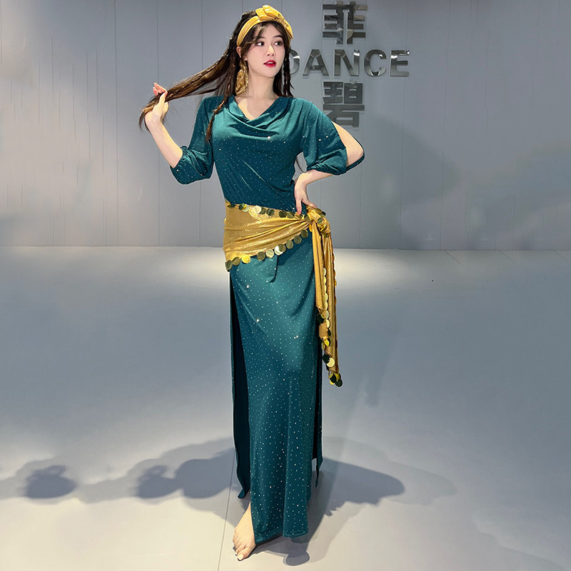 肚皮舞新款baladi原创设计民俗练功服装表演出连体袍子套装女班服