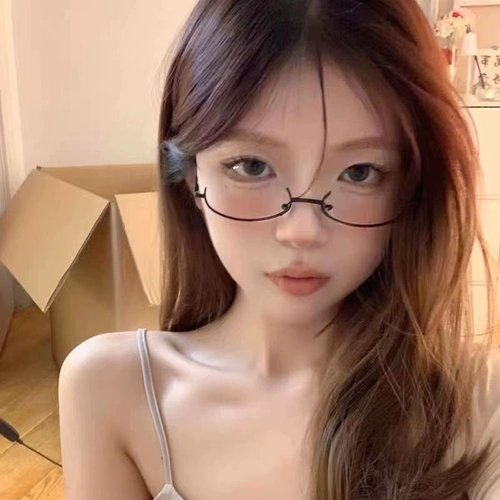 Ретро два -меры милые милые красивые девушки очки рама декоративное зеркало, потому что нижняя половина рамка чистое желание аниме -очки девушка