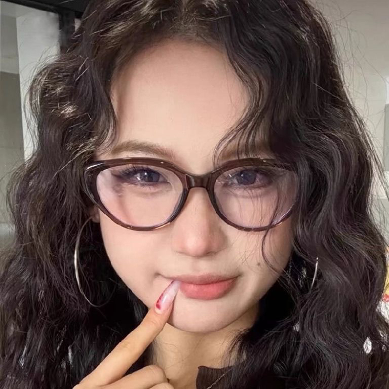 猫眼眼镜框女近视可配度数素颜显脸小复古高级感防蓝光橘猫眼睛架