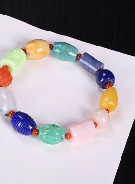 回纹雕刻招财多宝手链