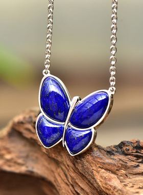 珠宝青金石镶嵌工艺精湛项链