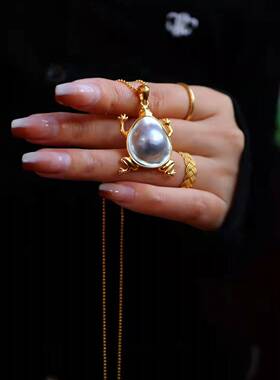 东海水晶女银优雅时尚马贝珍珠