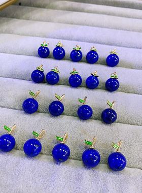 珠宝女皇贝景泰蓝纯银小叶子吊坠