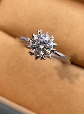 死扣莫桑钻戒口多尺寸S925银钻托