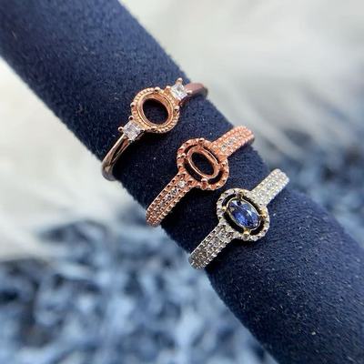 S925纯银戒指空托熊尺寸多款式