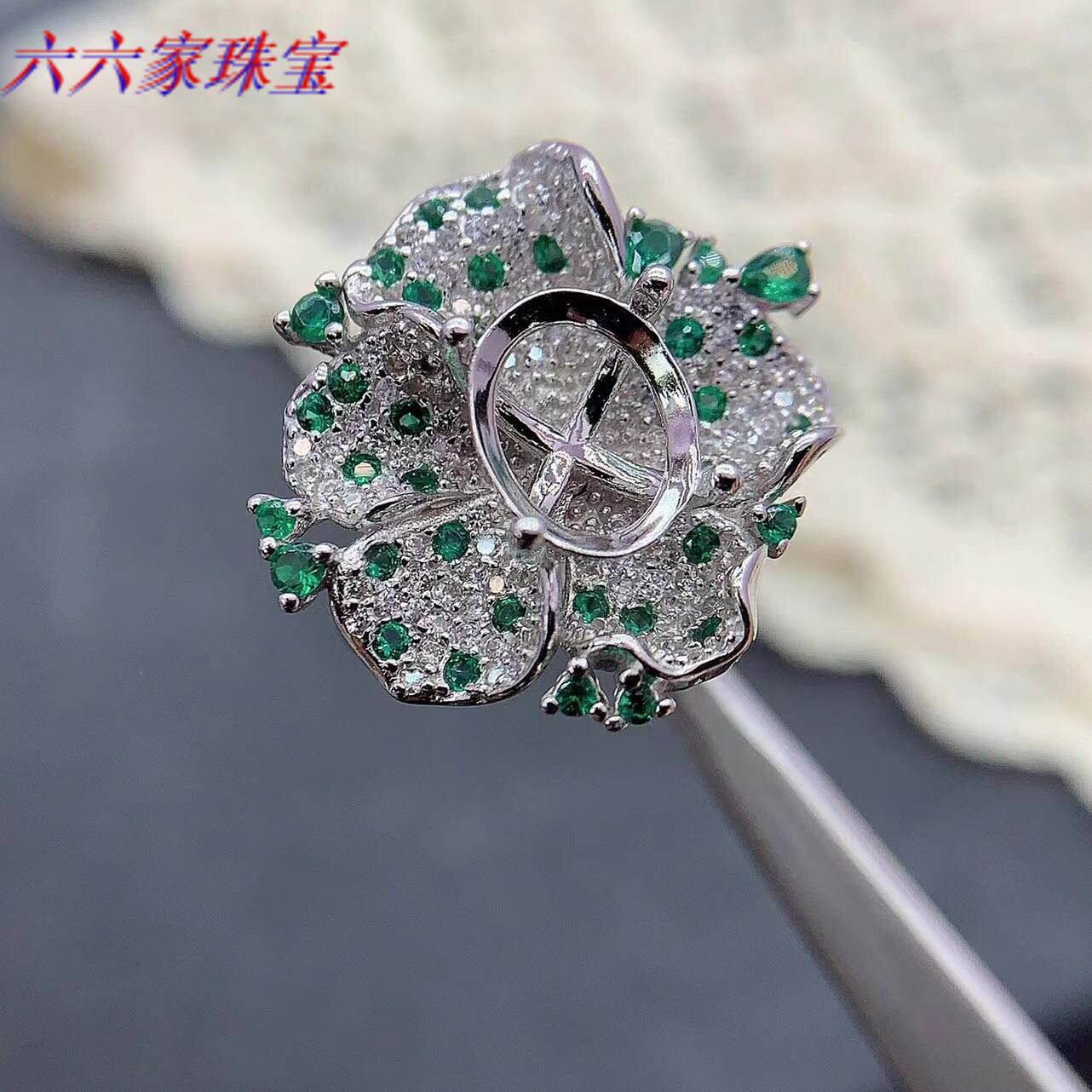 S925银托工厂奢华满钻重工宝石托