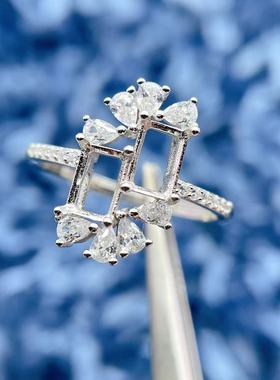 2粒女戒空托可自由搭配彩宝女戒