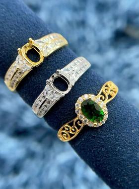 新款S925纯银戒指空托多款式精工