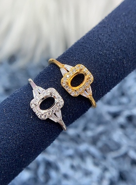 S925银戒指空托小众轻奢精致高级